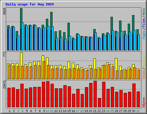 Daily usage for May 2025