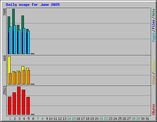 Daily usage for June 2025